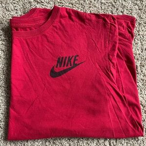 Red Nike Men’s logo tshirt- athletic cut